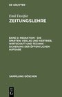 Buchcover Emil Dovifat: Zeitungslehre / Redaktion - Die Sparten; Verlag und Vertrieb, Wirtschaft und Technik - Sicherung der öffen