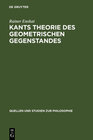 Buchcover Kants Theorie des geometrischen Gegenstandes