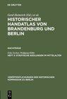 Buchcover Historischer Handatlas von Brandenburg und Berlin. Nachträge / Städtische Siedlungen im Mittelalter