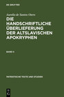 Buchcover Aurelio de Santos Otero: Die handschriftliche Überlieferung der altslavischen Apokryphen / Aurelio de Santos Otero: Die 