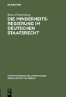 Buchcover Die Minderheitsregierung im deutschen Staatsrecht