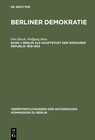 Buchcover Berliner Demokratie / Berlin als Hauptstadt der Weimarer Republik 1919–1933