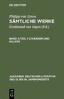 Buchcover Philipp von Zesen: Sämtliche Werke. / Lysander und Kaliste