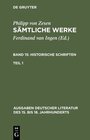 Buchcover Philipp von Zesen: Sämtliche Werke. Historische Schriften / Historische Schriften. Erster Teil