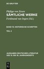 Buchcover Philipp von Zesen: Sämtliche Werke. Historische Schriften / Historische Schriften. Zweiter Teil