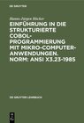 Buchcover Einführung in die Strukturierte COBOL-Programmierung mit Mikrocomputeranwendungen. Norm: ANSI X3.23-1985