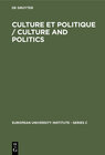 Buchcover Culture et Politique / Culture and Politics