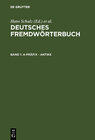 Buchcover Deutsches Fremdwörterbuch / a-Präfix - Antike
