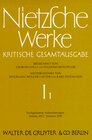 Buchcover Friedrich Nietzsche: Nietzsche Werke. Abteilung 1 / Nachgelassene Aufzeichnungen (Anfang 1852 - Sommer 1858)