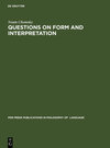 Buchcover Questions on Form and Interpretation