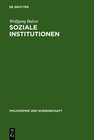 Buchcover Soziale Institutionen