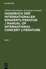 Buchcover Handbuch der Internationalen Konzertliteratur / Manual of International Concert Literature