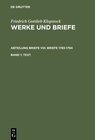 Buchcover Friedrich Gottlieb Klopstock: Werke und Briefe. Abteilung Briefe VIII: Briefe 1783-1794 / Text