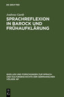 Buchcover Sprachreflexion in Barock und Frühaufklärung