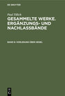 Buchcover Paul Tillich: Gesammelte Werke. Ergänzungs- und Nachlaßbände / Vorlesung über Hegel