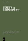 Buchcover Unrecht in Gesetzesform?