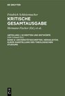 Buchcover Friedrich Schleiermacher: Kritische Gesamtausgabe. Schriften und Entwürfe / Universitätsschriften. Herakleitos. Kurze Da