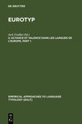 Buchcover Eurotyp / Actance et Valence dans les Langues de l'Europe