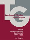 Buchcover Ferdinand Tönnies: Gesamtausgabe (TG) / 1880-1935