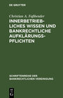 Buchcover Innerbetriebliches Wissen und bankrechtliche Aufklärungspflichten