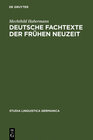 Buchcover Deutsche Fachtexte der frühen Neuzeit