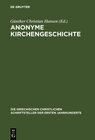 Buchcover Anonyme Kirchengeschichte