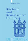 Buchcover Rhetoric and Renaissance Culture