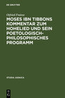 Buchcover Moses ibn Tibbons Kommentar zum Hohelied und sein poetologisch-philosophisches Programm