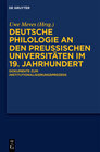 Buchcover Deutsche Philologie an den preußischen Universitäten im 19. Jahrhundert