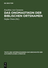 Buchcover Das Onomastikon der biblischen Ortsnamen