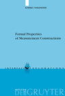 Buchcover Formal Properties of Measurement Constructions