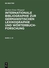Buchcover Herbert Ernst Wiegand: Internationale Bibliographie zur germanistischen... / I-R