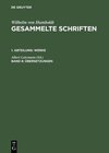 Buchcover Wilhelm von Humboldt: Gesammelte Schriften. Werke / Übersetzungen
