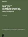 Buchcover Text- und Gesprächslinguistik / Linguistics of Text and Conversation / Text- und Gesprächslinguistik 1. Halbband