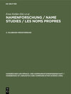 Buchcover Namenforschung / Name Studies / Les noms propres / Namenforschung / Name Studies / Les noms propres. 2. Halbband+Registe