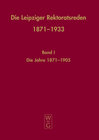Buchcover Die Leipziger Rektoratsreden 1871-1933