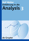 Buchcover Rolf Walter: Einführung in die Analysis / Rolf Walter: Einführung in die Analysis. 3