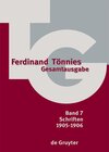 Buchcover Ferdinand Tönnies: Gesamtausgabe (TG) / 1905-1906