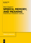 Buchcover Speech, Memory, and Meaning