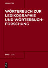 Buchcover Wörterbuch zur Lexikographie und Wörterbuchforschung / A - C