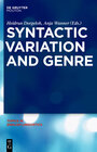 Buchcover Syntactic Variation and Genre