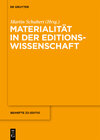 Buchcover Materialität in der Editionswissenschaft