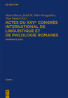 Buchcover Actes du XXVe Congrès International de Linguistique et de Philologie Romanes
