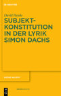 Buchcover Subjektkonstitution in der Lyrik Simon Dachs