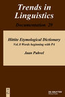Buchcover Jaan Puhvel: Hittite Etymological Dictionary / Words beginning with PA