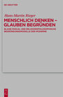 Buchcover Menschlich denken - Glauben begründen