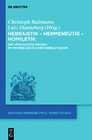 Buchcover Hebraistik – Hermeneutik – Homiletik