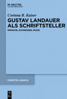Buchcover Gustav Landauer als Schriftsteller