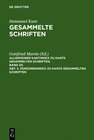 Buchcover Immanuel Kant: Gesammelte Schriften. Allgemeiner Kantindex zu Kants gesammelten Schriften. / Personenindex zu Kants gesa