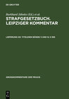 Buchcover Strafgesetzbuch. Leipziger Kommentar / Titeleien Bände 3 und 9; § 356